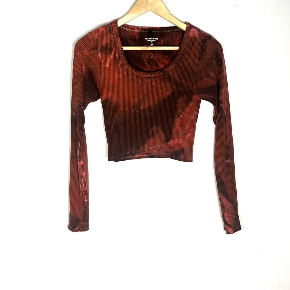 Year of ours Alicia crop ribbed long sleeve top